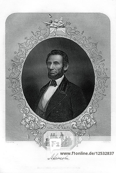 President Abraham Lincoln  American politician  1862-1867.Artist: JC McRae