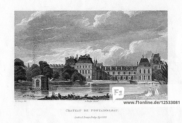 Chateau de Fontainebleau  Frankreich  1829 Künstler: E I Roberts