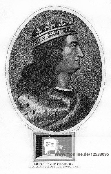 Louis IX  King of France  (1805).Artist: J Chapman