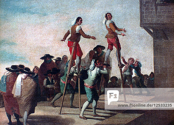 Die Stelzen  um 1785. Künstler: Francisco Goya