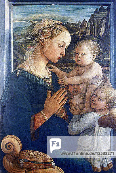 Madonna und Kind mit Engeln  um 1455. Künstler: Filippino Lippi
