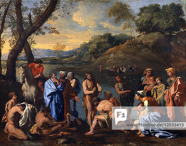 Der heilige Johannes tauft das Volk  um 1636-1637. Künstler: Nicolas Poussin
