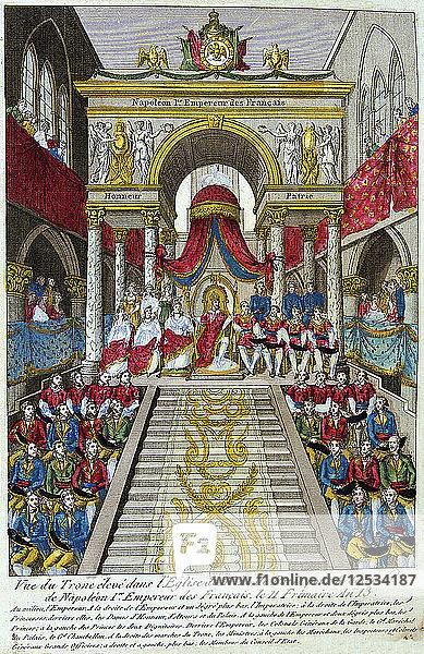Napoleon Bonaparte wird zum Kaiser Napoleon I. gekrönt  2. Dezember  1804  19. Jahrhundert. Künstler: Unbekannt