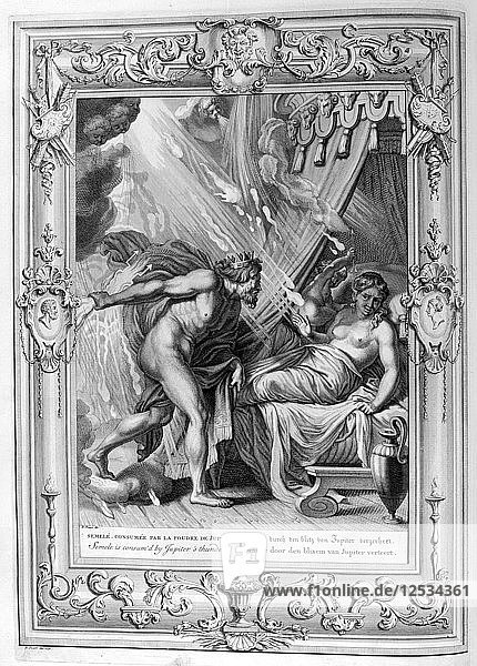 Semele wird von Jupiters Feuer verzehrt  1733. Künstler: Bernard Picart