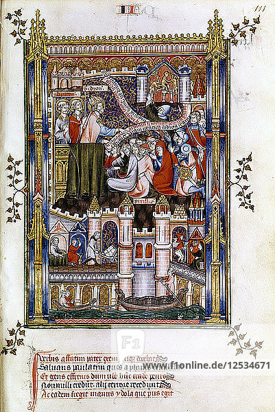St Denis preaching  1317. Artist: Unknown