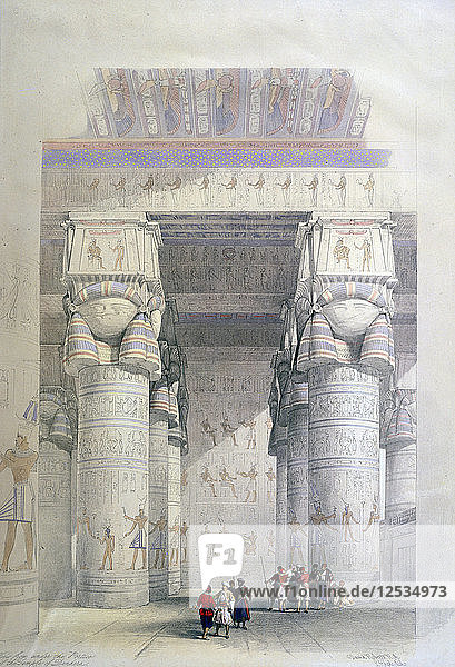Portikus des Tempels von Dendera  19. Jahrhundert. Künstler: David Roberts