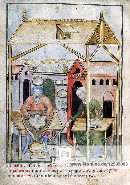 Käseherstellung  1390-1400. Künstler: Unbekannt