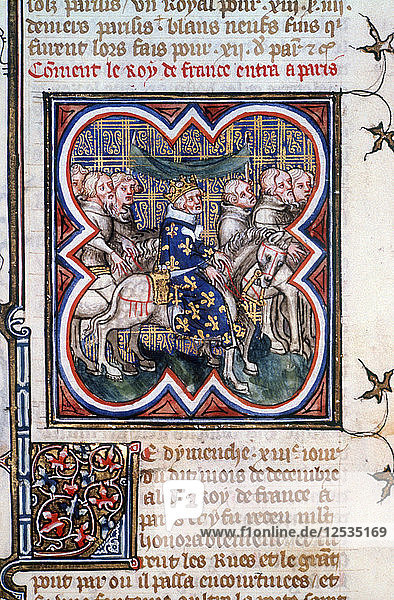 Einzug von Johannes II. in Paris  Juli 1360  (1375-1379). Künstler: Unbekannt