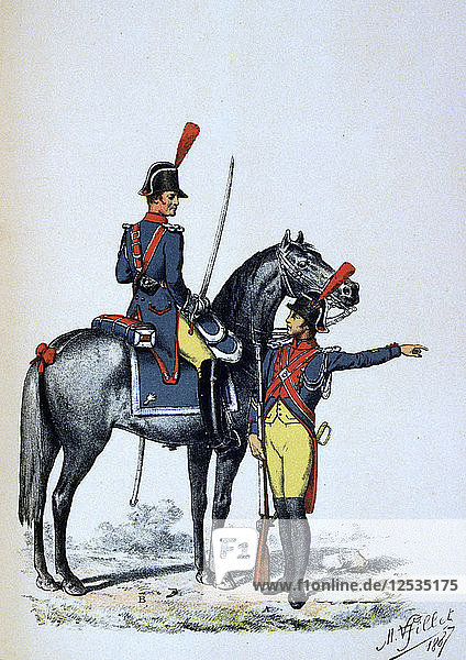 Kaiserliche Gendarmerie von Paris  1813 (1887). Künstler: A. Lemercier