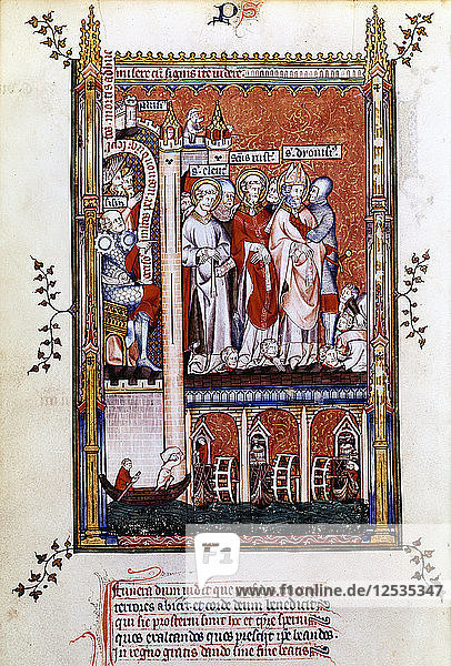 St Denis is shown the martyrs  1317. Artist: Unknown