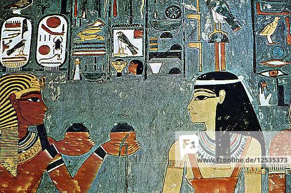 Wandgemälde aus den Gräbern der Adligen  Theben  Luxor  Ägypten. Künstler: Unbekannt
