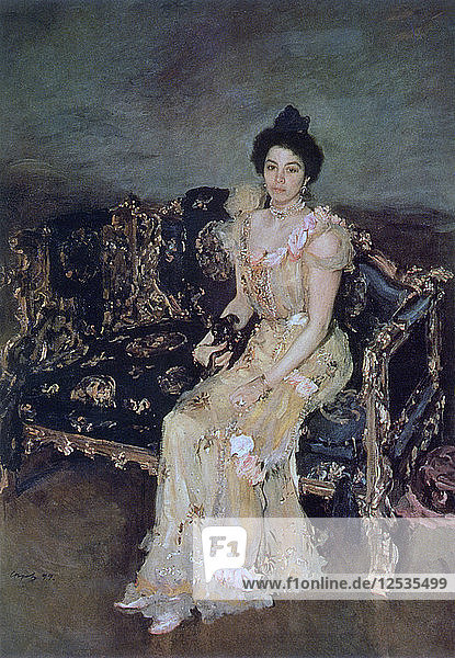 Porträt von Sofia Mikhailovna Botkina  1899. Künstler: Valentin Serow