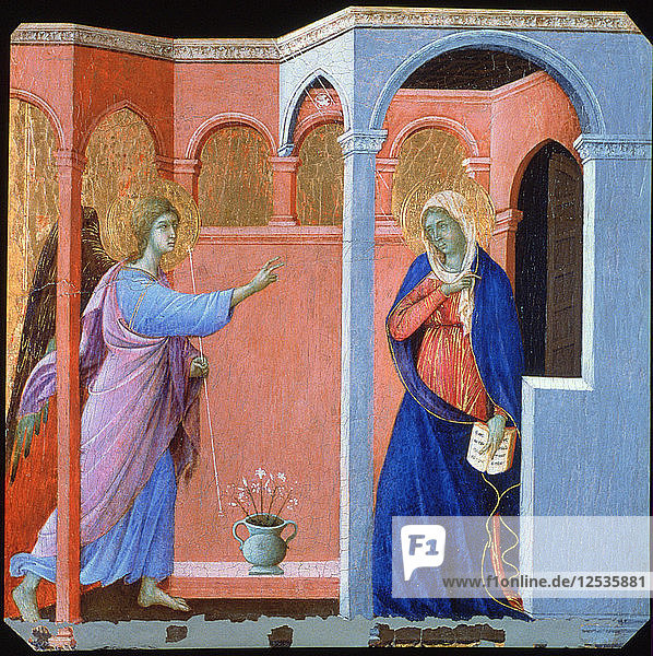 Tafel aus dem Altarbild von Maestà: Die Verkündigung  1311. Künstler: Duccio di Buoninsegna