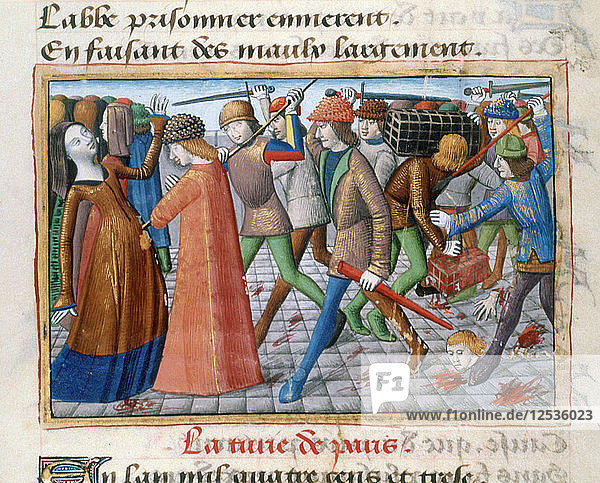 Massaker an den Einwohnern von Paris  Mai 1413  (1484). Künstler: Unbekannt