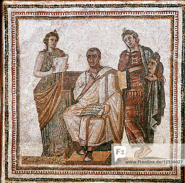 Virgil und die Musen  römisches Mosaik aus Sousse  Tunesien  3. Künstler: Unbekannt