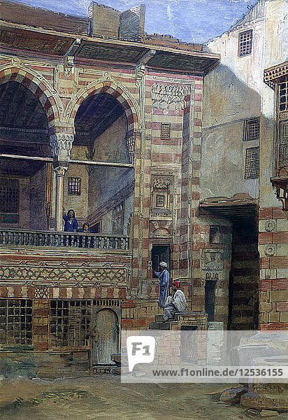 Innenhof des Hauses von Scheich Sadat  Kairo  1873. Künstler: Frank Dillon