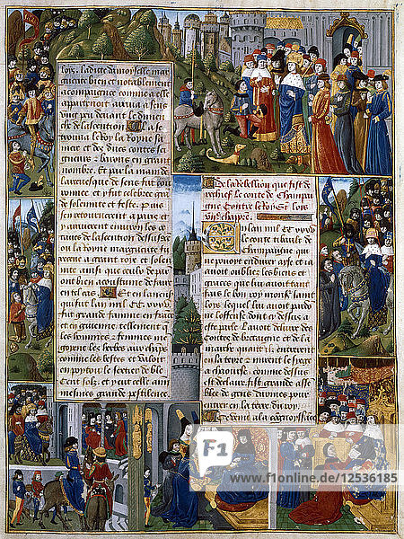 Episoden aus dem Aufstand von Thibaut de Champagne  15. Jahrhundert. Künstler: Unbekannt