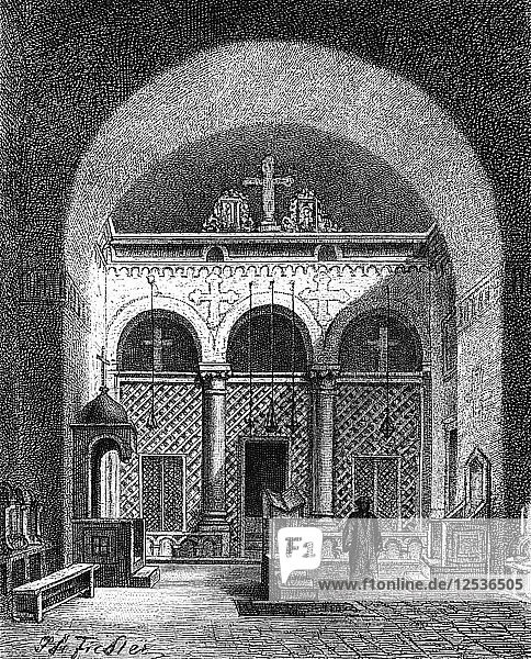 Innenraum einer Kirche  Ägypten  1881. Künstler: Unbekannt