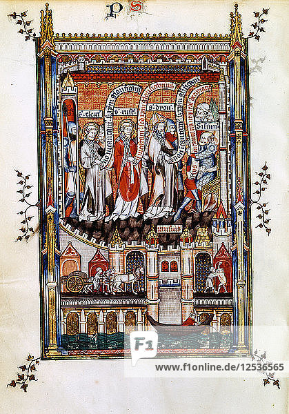 St Denis before Sissinius  1317. Artist: Unknown