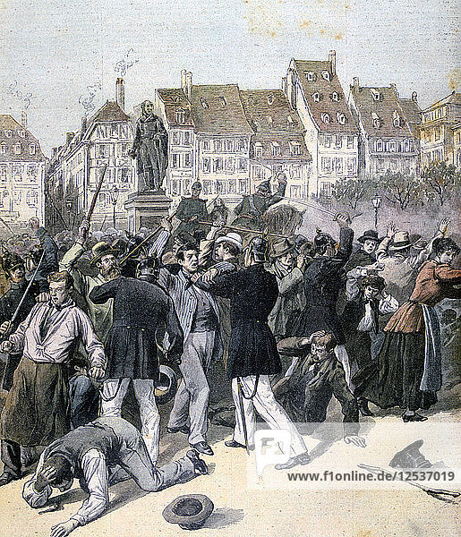 Unruhen auf der Place Kléber  Straßburg  1893. Künstler: Unbekannt