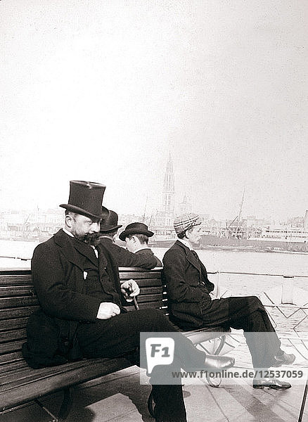 Passengers on a ferry  Rotterdam  1898.Artist: James Batkin