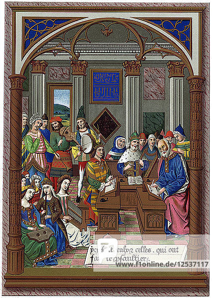 King Rene and his Musical Court  15th century  (1870).Artist: Firmin  Didot & Co