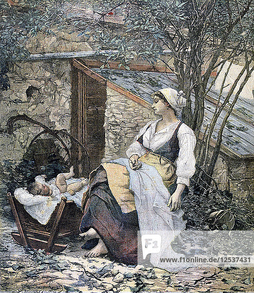 Junge Mutter  1891. Künstler: Henri Meyer
