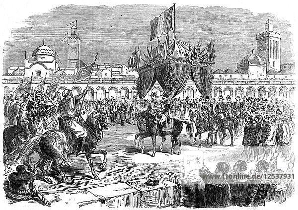 Reception of the Emperor of France on the quay at Algiers  1865. Artist: Unknown