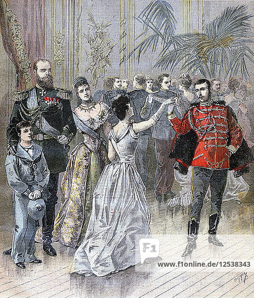 Zar Alexander III. von Russland und der französische Botschafter in St. Petersburg  1893. Künstler: Henri Meyer
