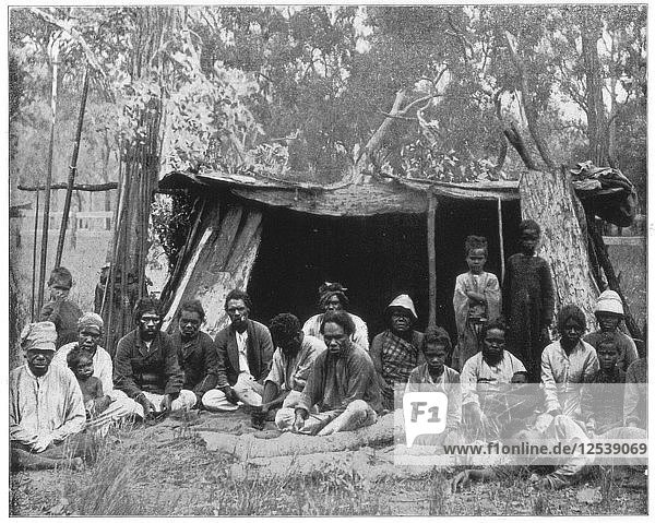 Eingeborene aus Queensland  Australien  Ende des 19. Jahrhunderts. Künstler: John L. Stoddard