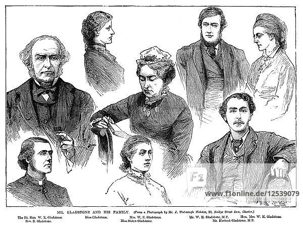 Herr Gladstone und seine Familie  19. Jahrhundert. Künstler: Unbekannt