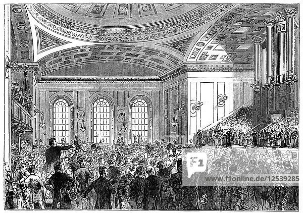 Herr Gladstone bei seiner Ansprache als Lord Rector der Universität Edinburgh  1859-1865. Künstler: Unbekannt