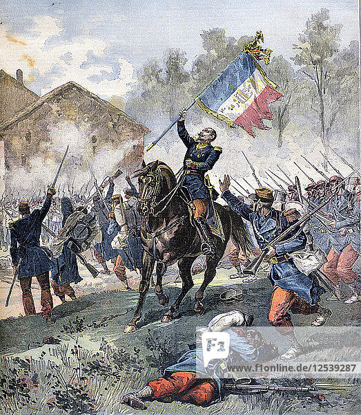 Tod von Colonel Malleville  Schlacht von Solferino  24. Juni 1859  (1891). Künstler: Henri Meyer
