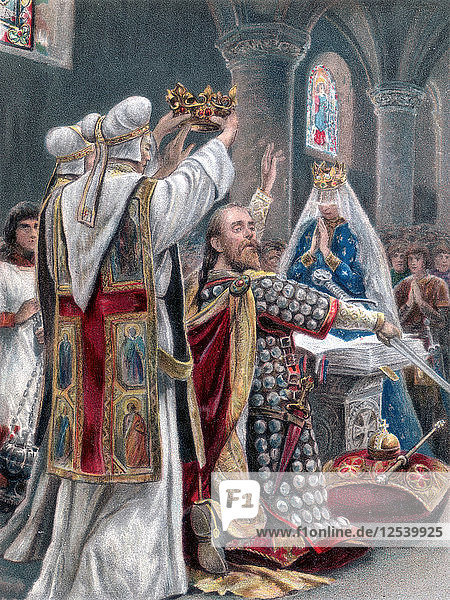 The taking of the oath by Edward the Confessor  Winchester  1042  (1902). Artist: Unknown
