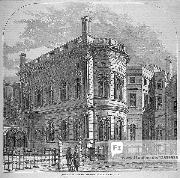 View of the Clothworkers Hall from Dunster court  City of London  1859. Artist: Anon