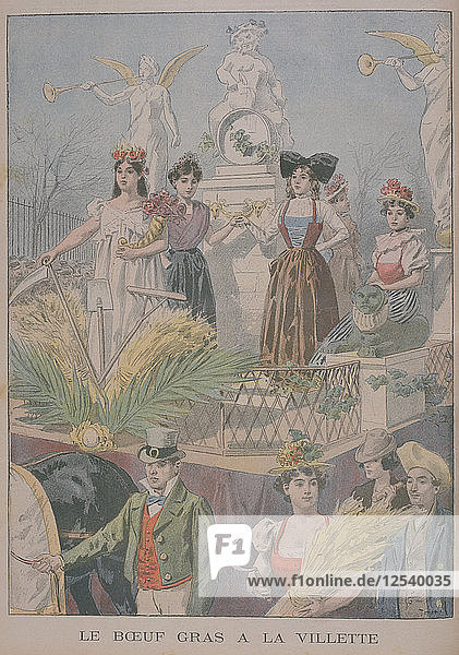 Fest des gemästeten Ochsen  Villette  Paris  1900. Künstler: Oswaldo Tofani