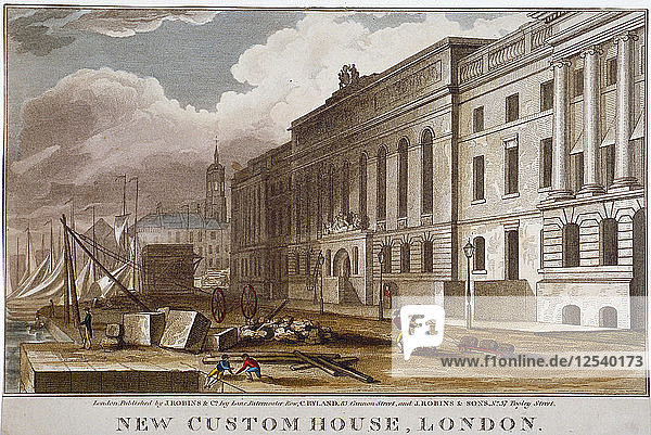 Custom House  Stadt London  1818. Künstler: Anon