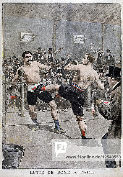 Boxen in Paris  1899. Künstler: Unbekannt
