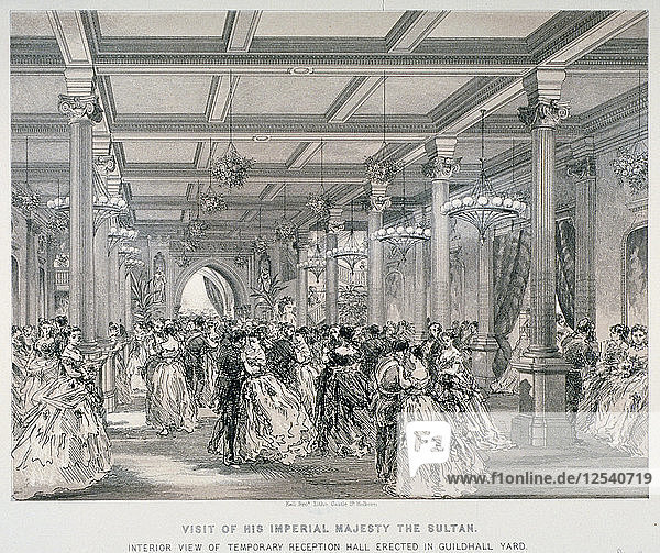 Empfang für den Sultan der Türkei  Guildhall  City of London  1867. Künstler: Gebrüder Kell