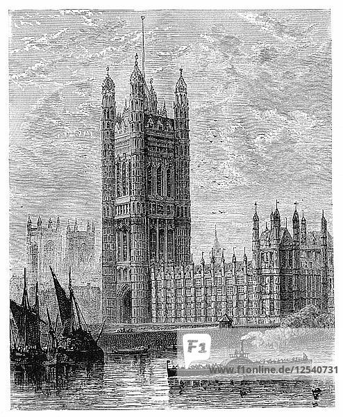 Der Victoria Tower und die Houses of Parliament  London  1900. Künstler: Unbekannt