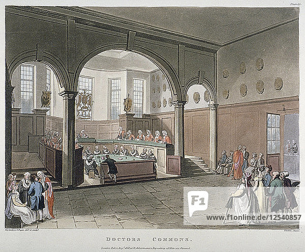 Innenansicht der Doctors Commons  City of London  1808. Künstler: Joseph Constantine Stadler