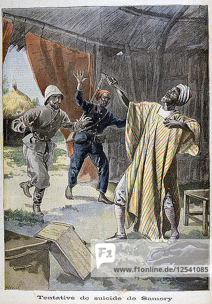 Der Selbstmordversuch von Samori Ture  1899. Künstler: F. Meaulle