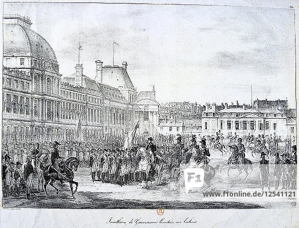 Installation der Regierung in den Tuilerien  19. Jahrhundert. Künstler: Unbekannt