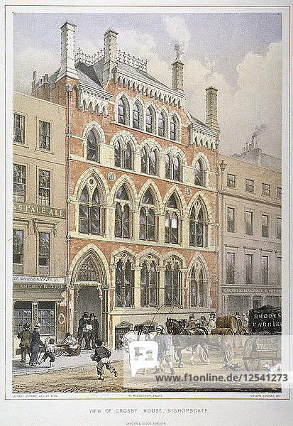 Crosby Hall in der Bishopsgate Nr. 95  City of London  1860. Künstler: Vincent Brooks
