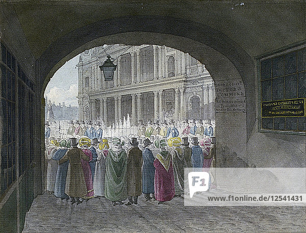 Ansicht des Eingangs zum Deans Court  City of London  1820. Künstler: Robert Blemmell Schnebbelie