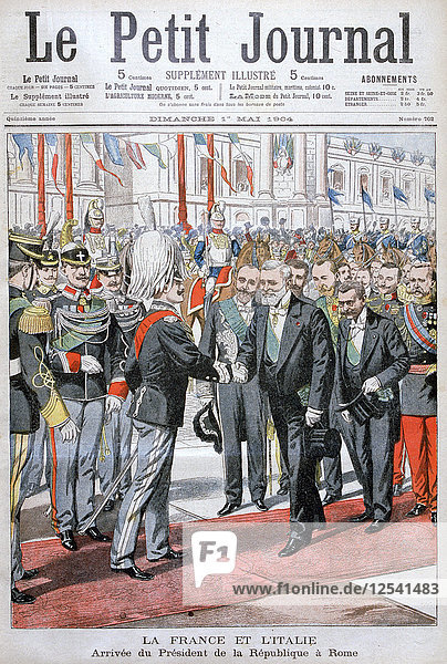 Der Präsident der Französischen Republik in Rom  1904. Künstler: Unbekannt