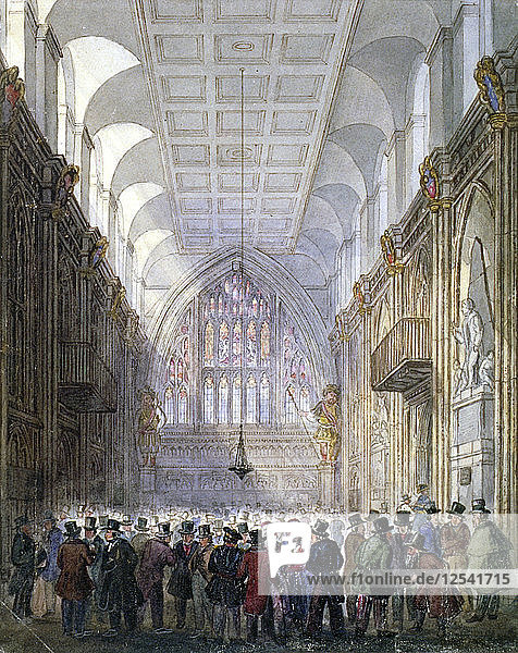 Innenraum der Guildhall  City of London  1838. Künstler: C. Matthews