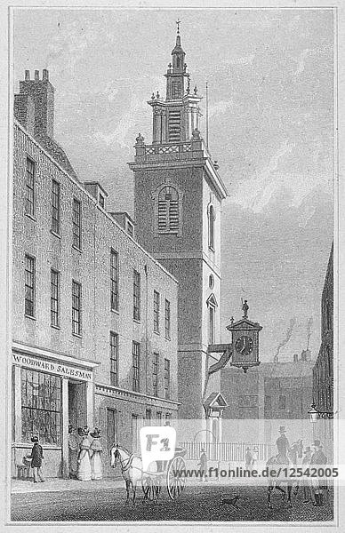 View of the Church of St James Garlickhythe  City of London  1830. Artist: R Acon