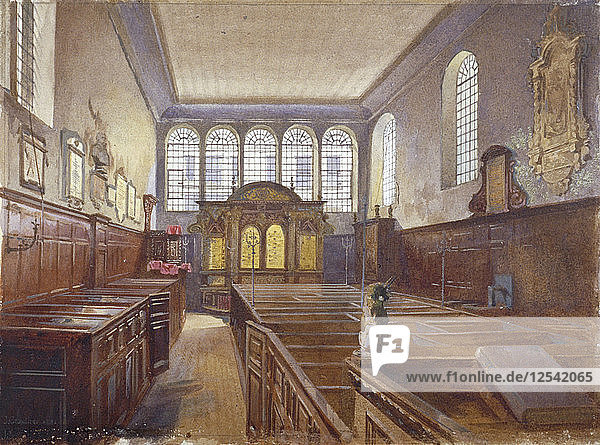 Innenansicht der Kirche St. Matthew  Friday Street  City of London  1881. Künstler: John Crowther