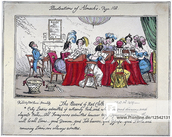 Die Tafel des roten Tuches  Stadtdamen zugelassen  wenn extrem reich...  1827. Künstler: SW Fores